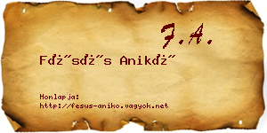 Fésüs Anikó névjegykártya